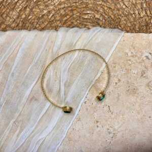 Bracelet jonc strass vert