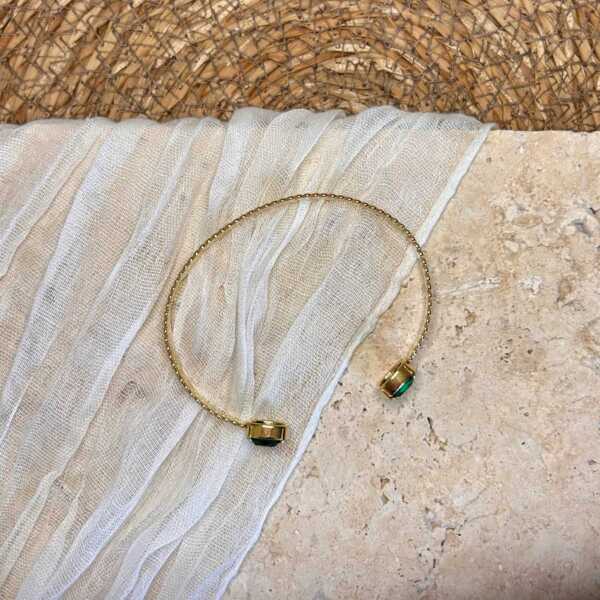 Bracelet jonc strass vert – Image 2