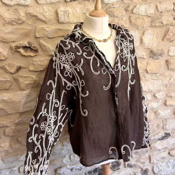 Chemise arabesque chocolat – Image 3