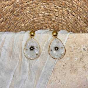 Boucles d’oreilles gouttes blanches