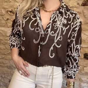 Chemise arabesque chocolat
