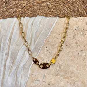 Collier en maille léopard