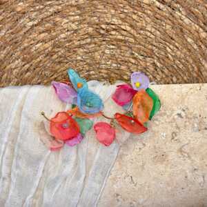 Boucles d’oreilles multicolore fleurs