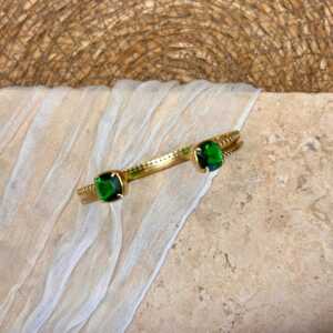 Bracelet jonc strass vert