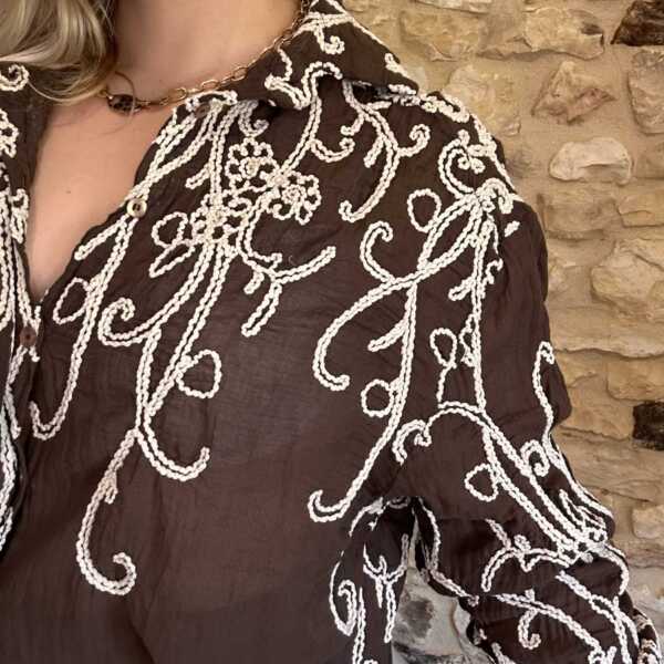 Chemise arabesque chocolat – Image 2