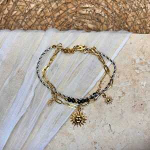 Bracelet 3 rangs soleil