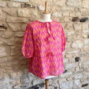 Blouse manche courte floral
