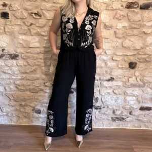 Ensemble noir floral