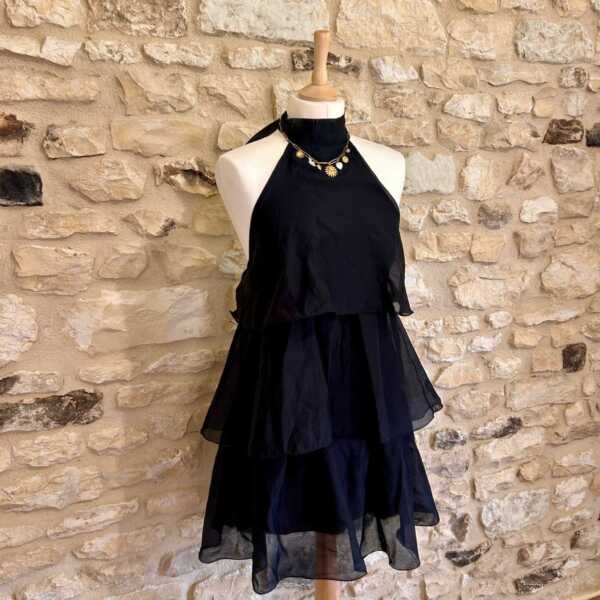 Robe courte noire dos nu – Image 2