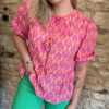 Blouse manche courte floral