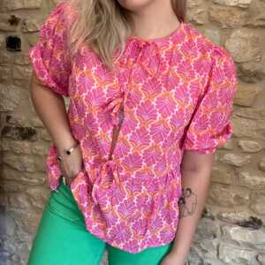 Blouse manche courte floral