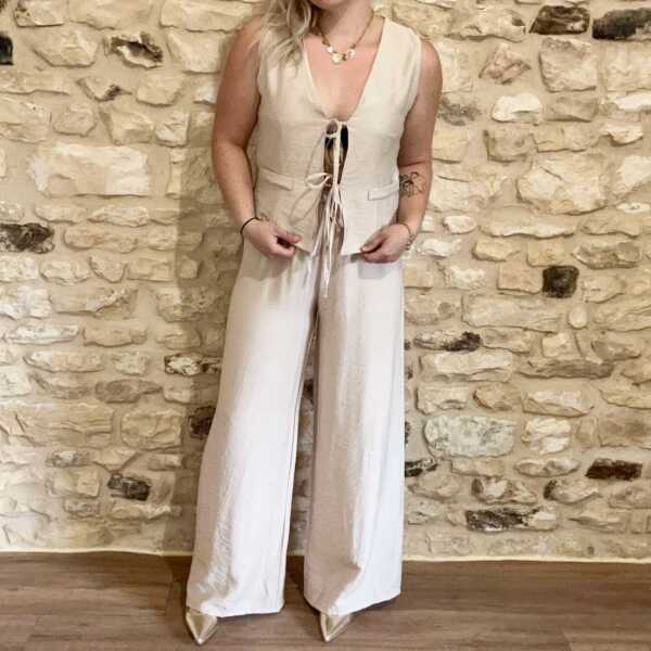 Ensemble fluide beige