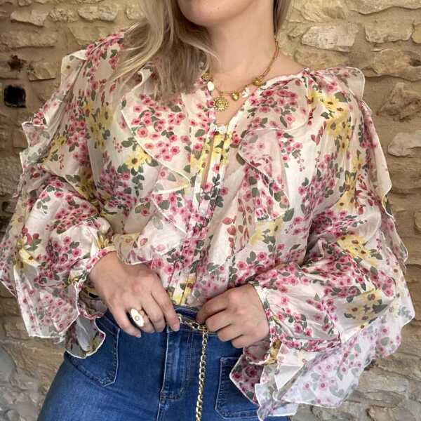 Blouse à volants romantique