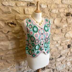 Top sans manche crochet