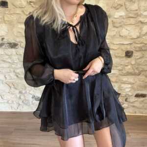 Robe courte noir irisée