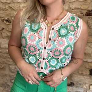Top sans manche crochet