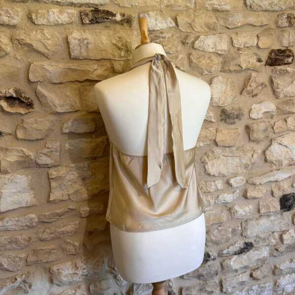 Top satiné dos nu beige – Image 3