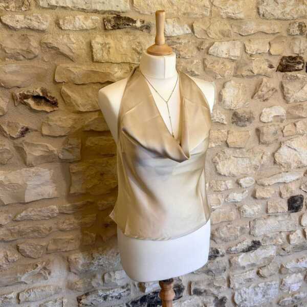 Top satiné dos nu beige – Image 2