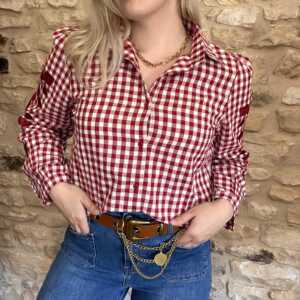 Chemise à carreaux brodée