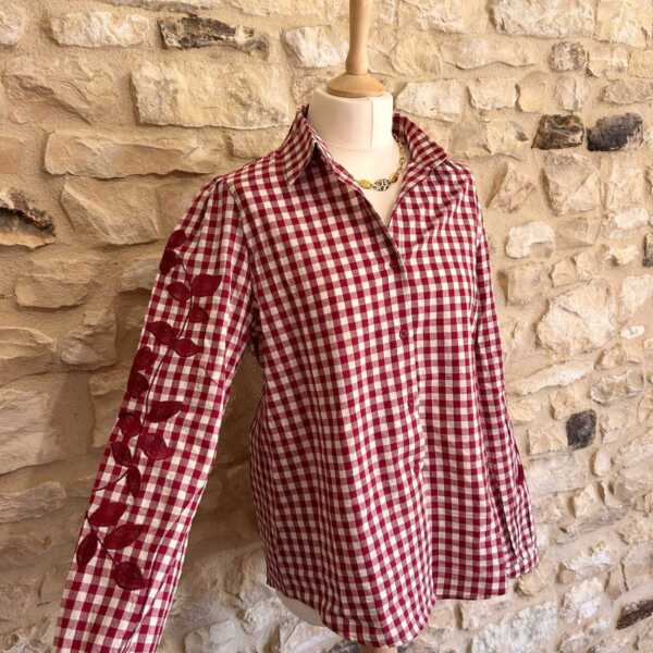 Chemise à carreaux brodée – Image 2