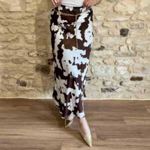 Jupe longue satinée vache