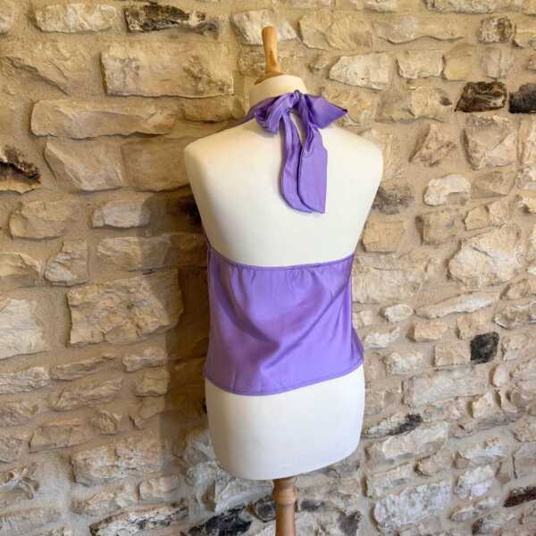 Top satiné dos nu violet – Image 3