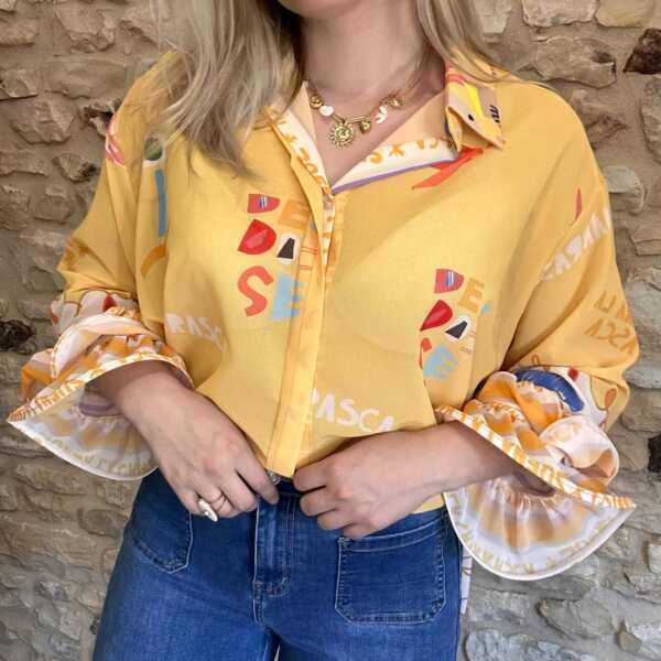 Chemise fluide jaune