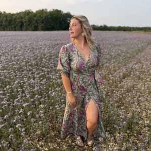 Mira – Robe longue portefeuille bohème